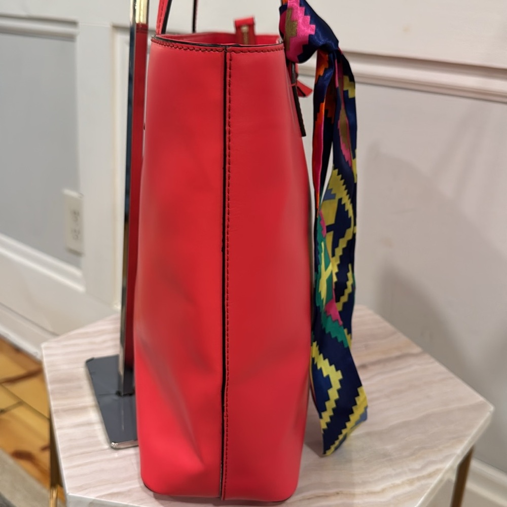 Kate Spade Tote Sawyer Street Tori Large Pink Coral Leather Bag - Picture 7 of 17